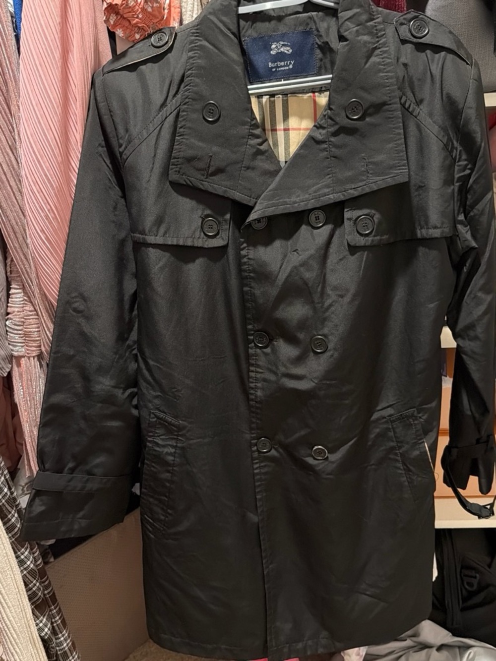 Burberry Black Double-Breasted Trench Coat